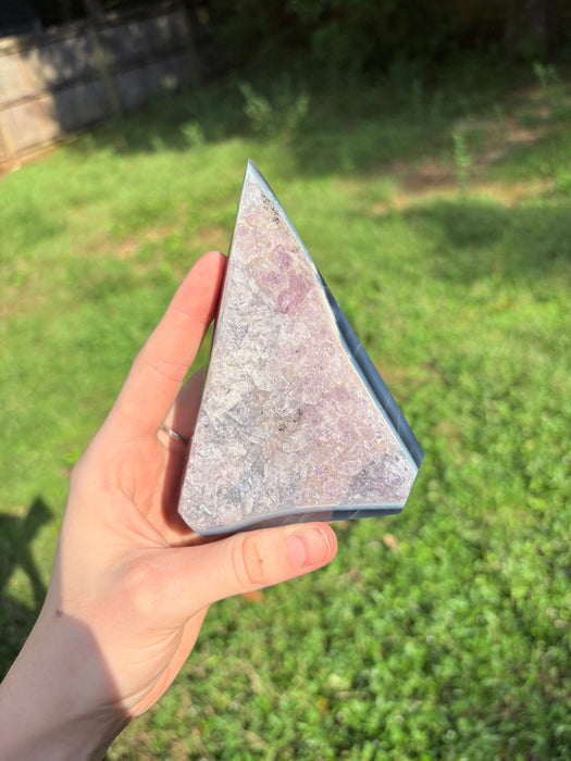 Gemy Purple & Silver Agate Point