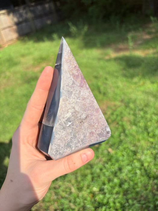 Gemy Purple & Silver Agate Point