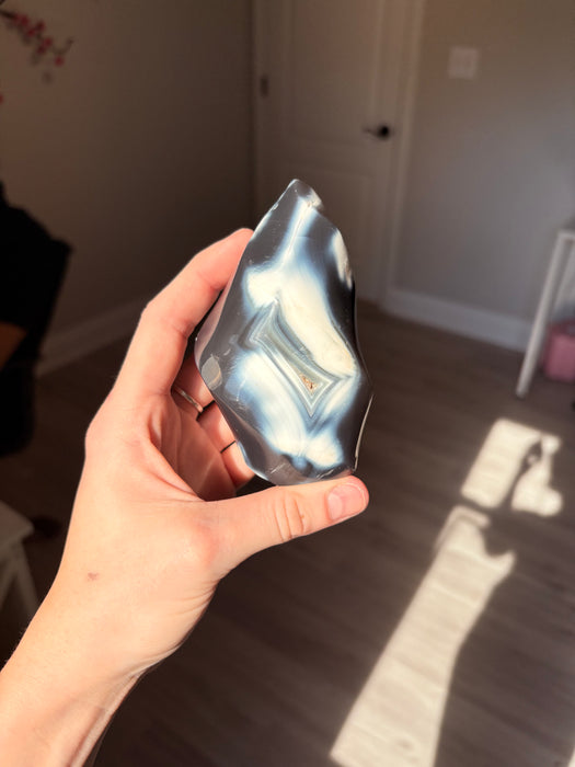 Druzy Orca Agate Flame