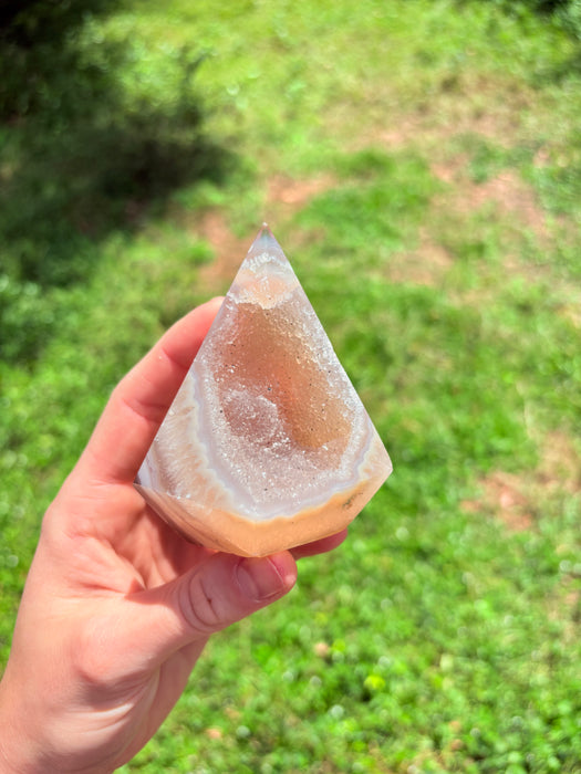 Light Orange & Purple Sugary Agate Point