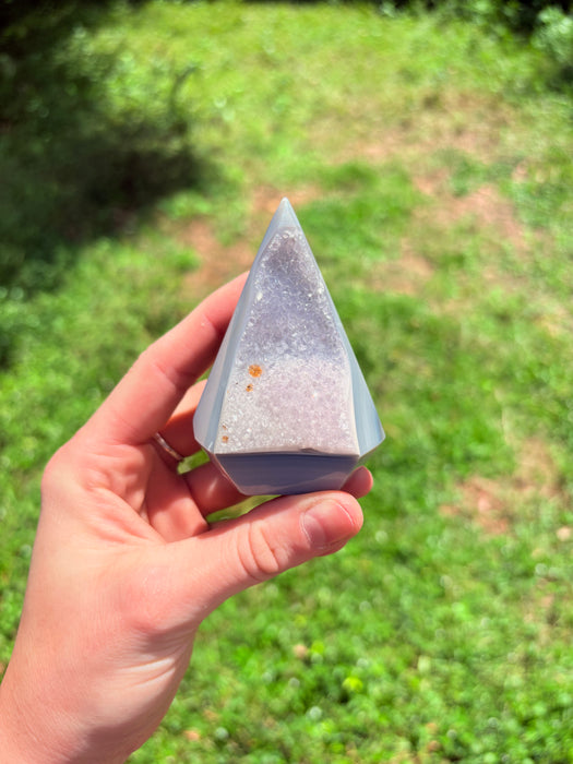 Gemy Half & Half-light & dark Purple Agate Point