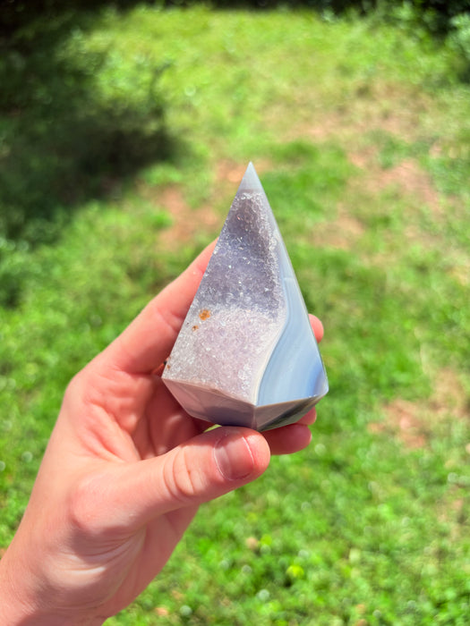 Gemy Half & Half-light & dark Purple Agate Point