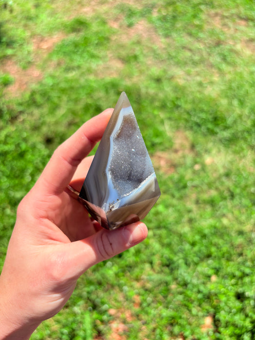 Gemy Brown & Blue Agate Point