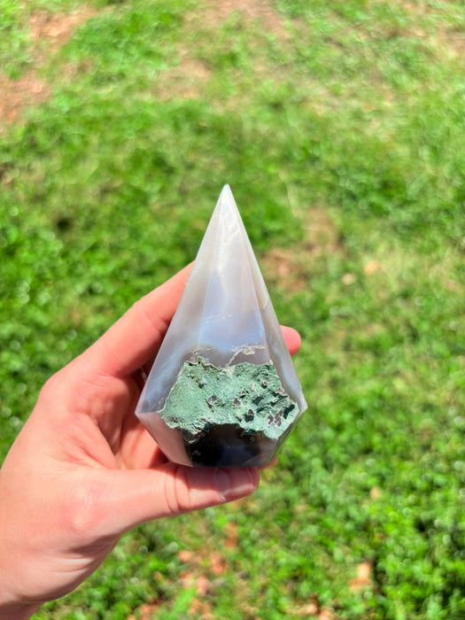 Gemy & Sugary White & Grey Agate Point
