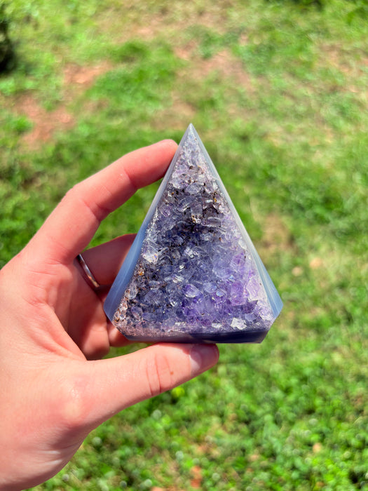 Gemy Purple & Silver Agate Point