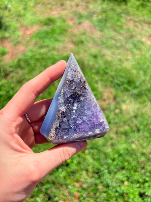 Gemy Purple & Silver Agate Point