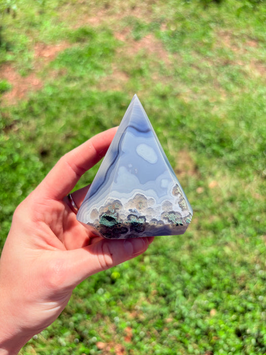 Gemy Purple & Silver Agate Point