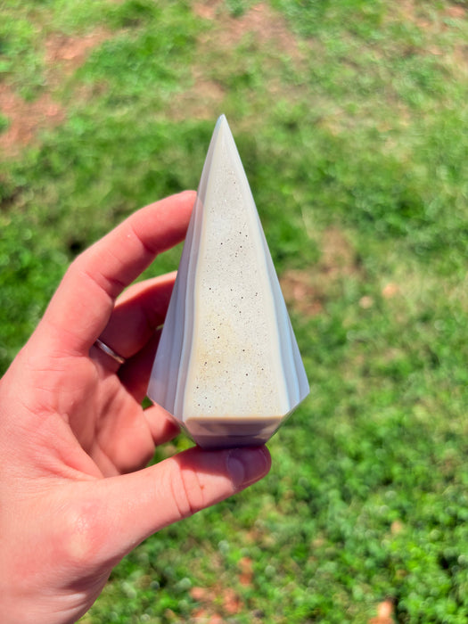 Gemy & Sugary White & Grey Agate Point