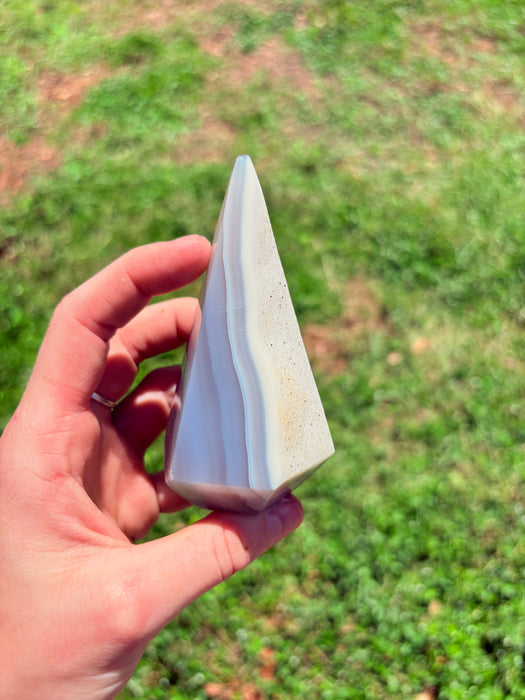 Gemy & Sugary White & Grey Agate Point