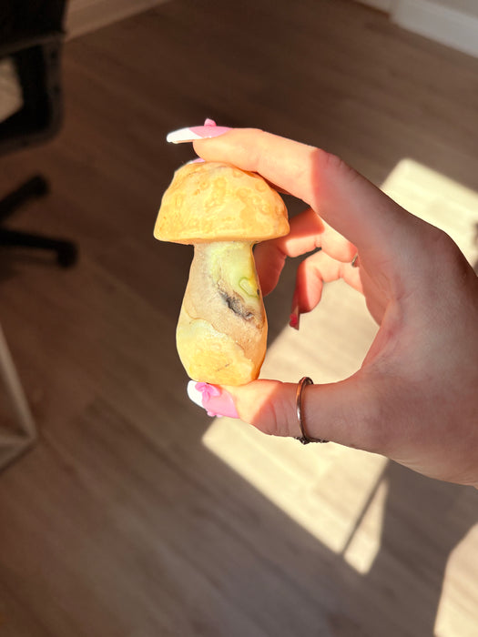 Large Yellow & Green Gobi Agate Mushroom