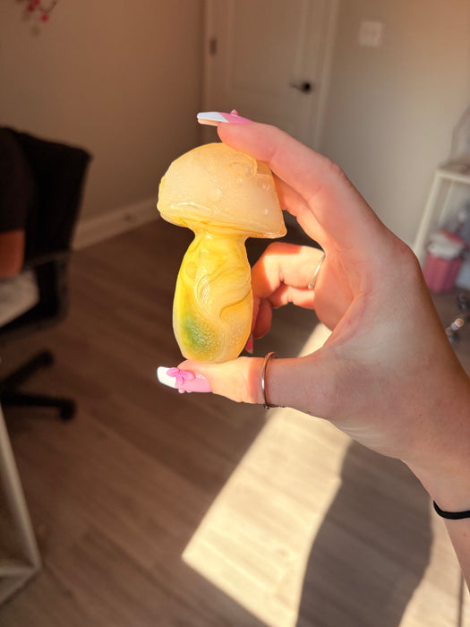Large Green & Clear Gobi Agate Mushroom