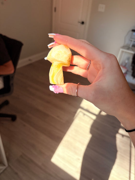 Light Green & White Gobi Agate Mushroom