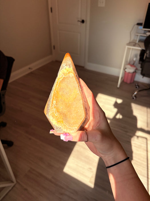Large Druzy Orange & Yellow Agate Point