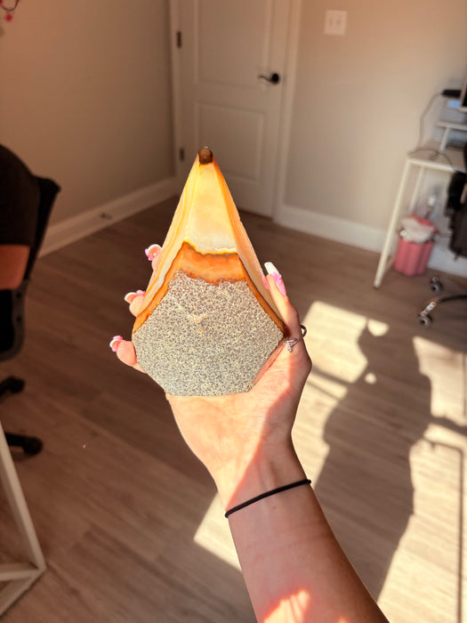 Large Druzy Orange & Yellow Agate Point