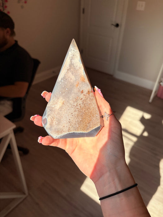 Gemy Light Purple, Blue & Brown Agate Point