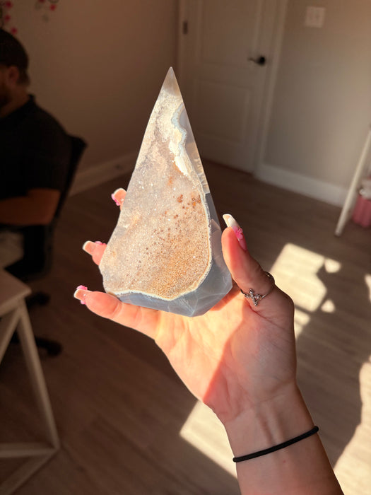 Gemy Light Purple, Blue & Brown Agate Point