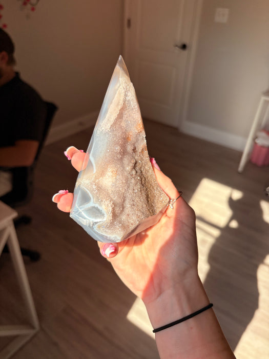 Gemy Light Purple, Blue & Brown Agate Point