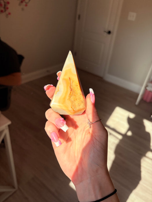 Gorgeous Druzy Orange & Yellow Agate Point