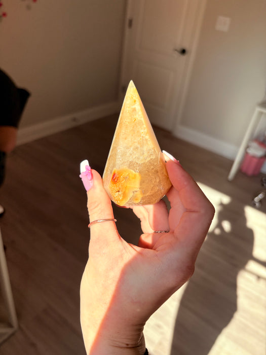 Gorgeous Druzy Orange & Yellow Agate Point