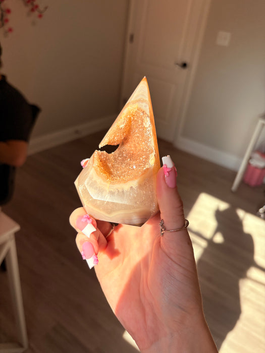 Druzy Orange Agate Point