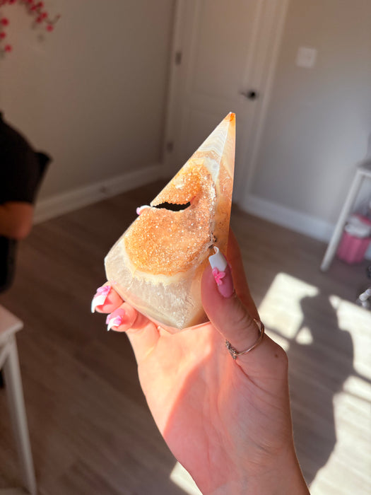 Druzy Orange Agate Point