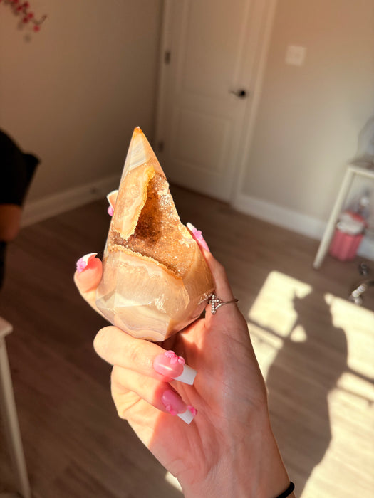 Druzy Orange Agate Point
