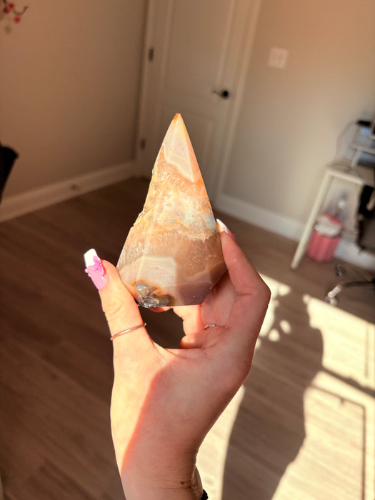 Druzy Orange Agate Point