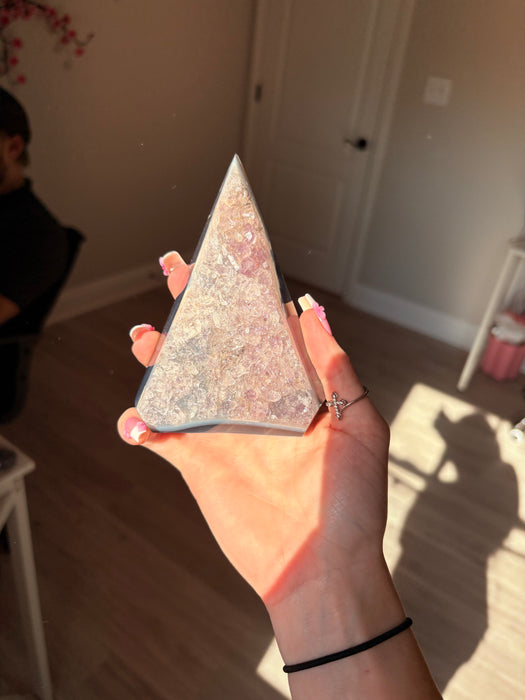 Gemy Purple & Silver Agate Point
