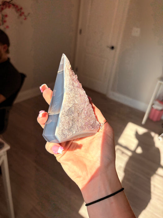 Gemy Purple & Silver Agate Point