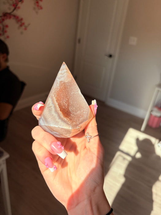 Light Orange & Purple Sugary Agate Point