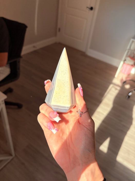 Gemy & Sugary White & Grey Agate Point