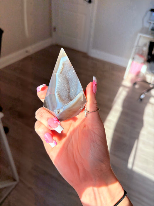 Gemy Brown & Blue Agate Point