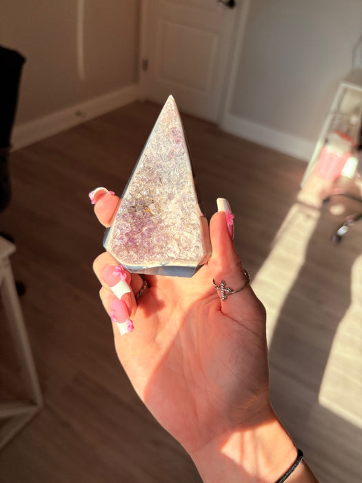 Gemy Purple & Silver Agate Point