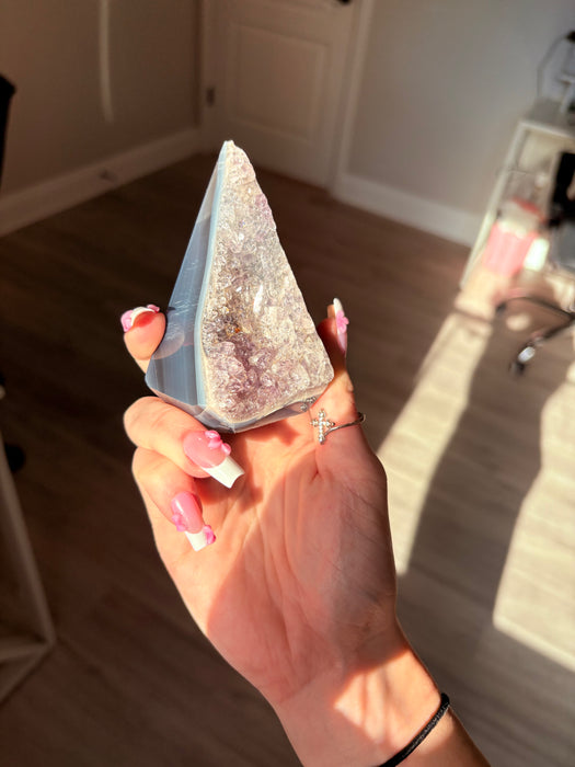 Gemy Purple & Silver Agate Point