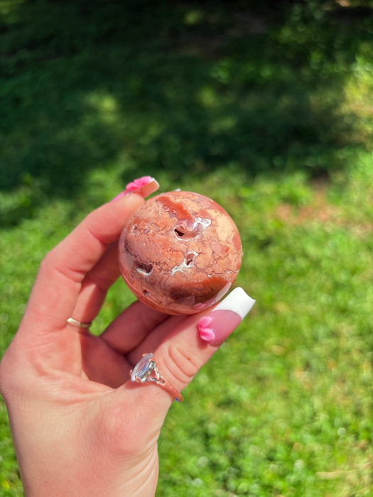 Druzy Cotton Candy Agate Sphere