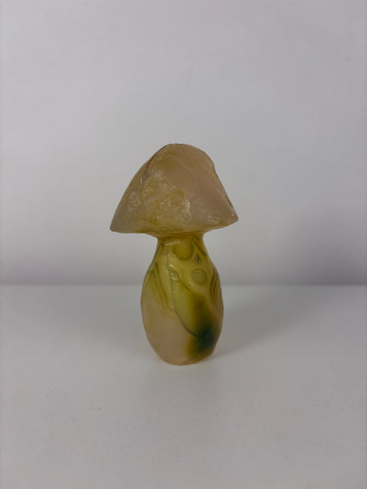 Large Green & Clear Gobi Agate Mushroom