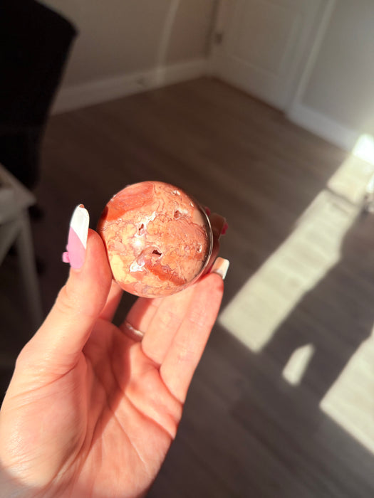 Druzy Cotton Candy Agate Sphere