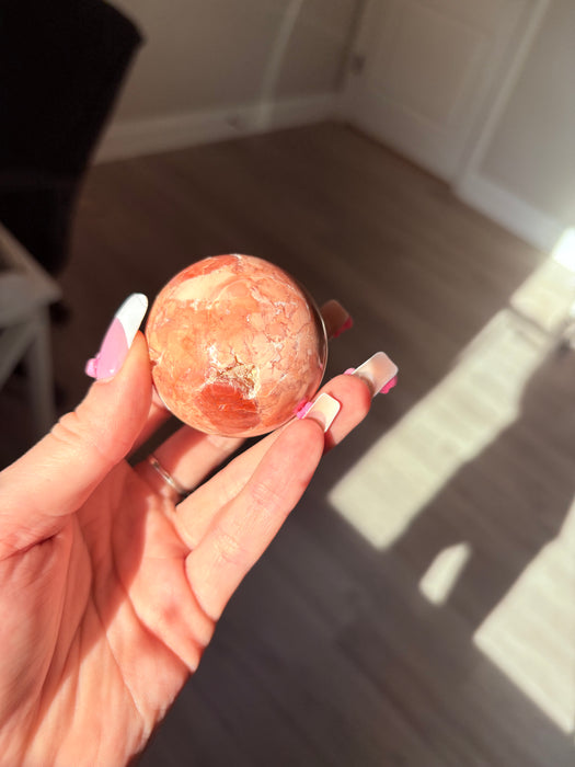 Druzy Cotton Candy Agate Sphere