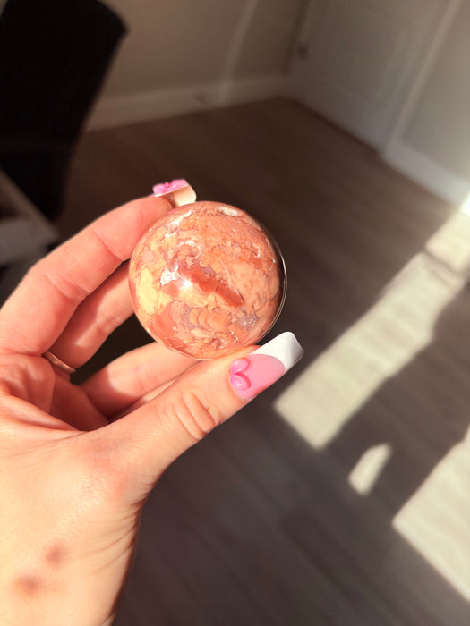 Druzy Cotton Candy Agate Sphere