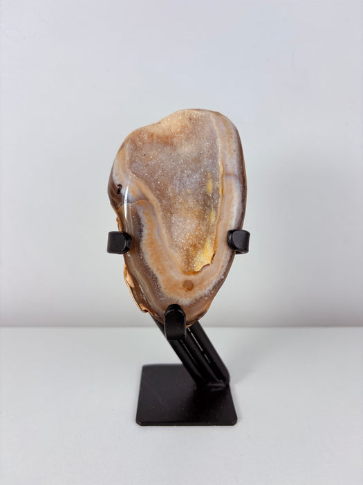 Yellow, Beige & White Sugary Agate on Stand