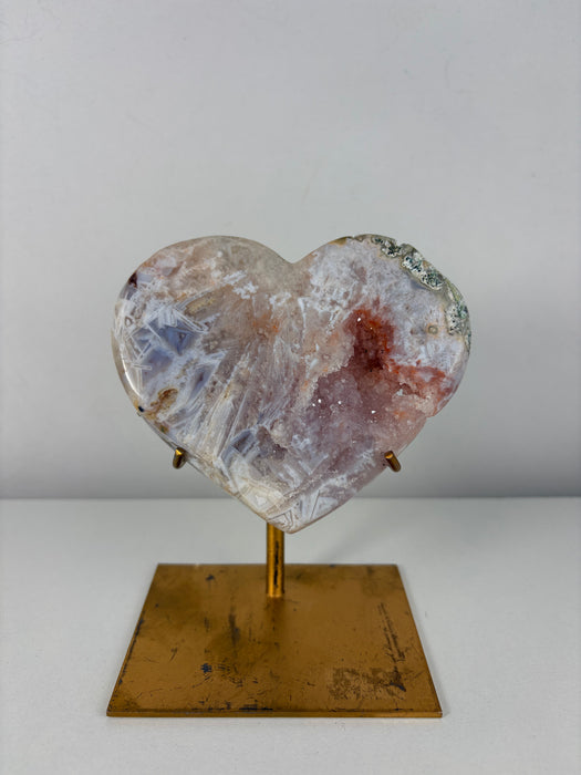 Pink Amethyst Heart on stand