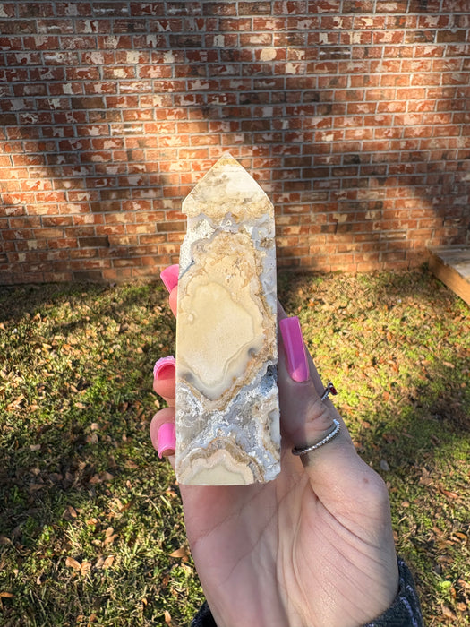 Chunky Crazy Lace Agate with Druzy