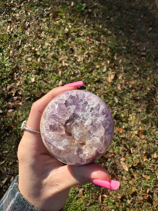 Druzy Flower Agate X Amethyst Sphere