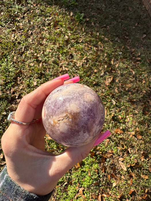 Druzy Flower Agate X Amethyst Sphere
