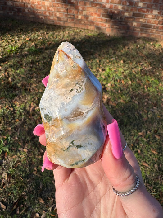 Ocean Jasper Flame with Druzy