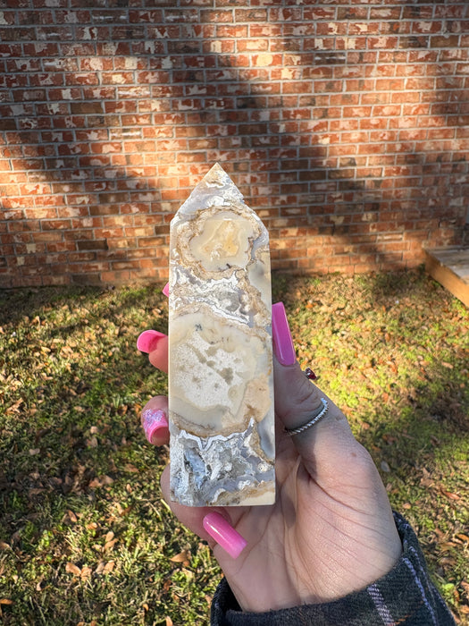 Chunky Crazy Lace Agate with Druzy