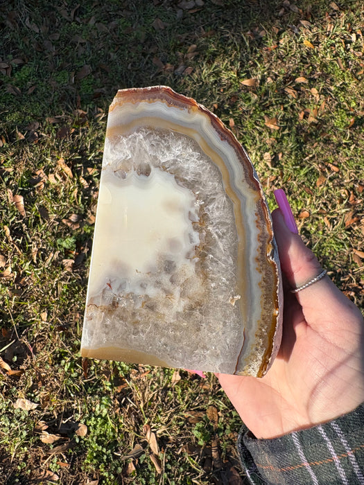 Large Natural agate Bookend