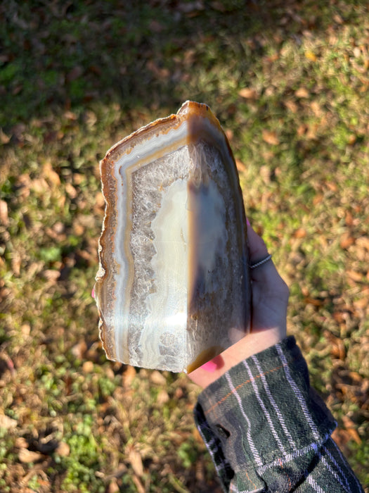 Large Natural agate Bookend