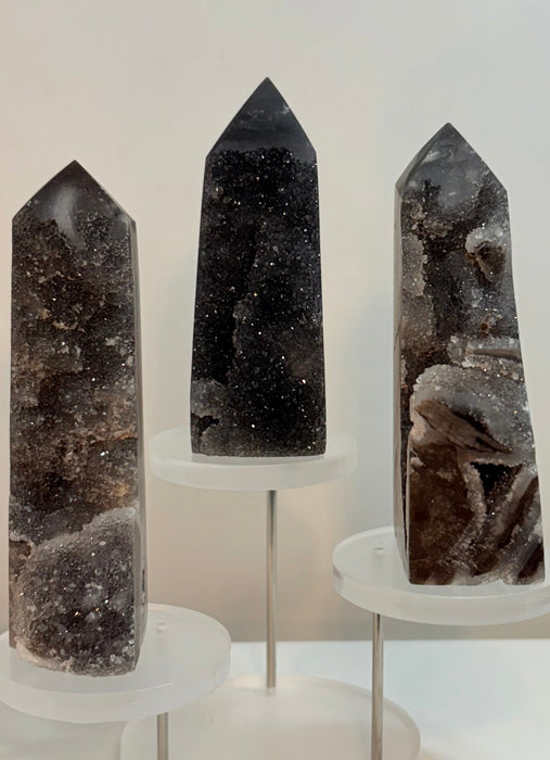 Druzy Black Sphalerite Towers